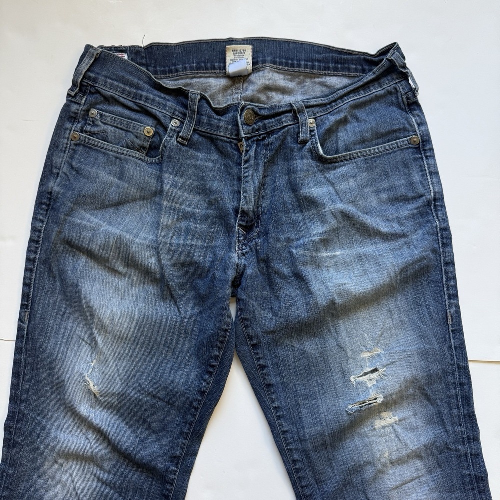 Vintage True Religion Jeans Mens 36x30 Danny Bootcut Med Wash Whisker USA Made - Picture 2 of 12